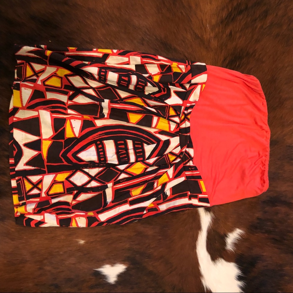 Cute coral and Aztec dress